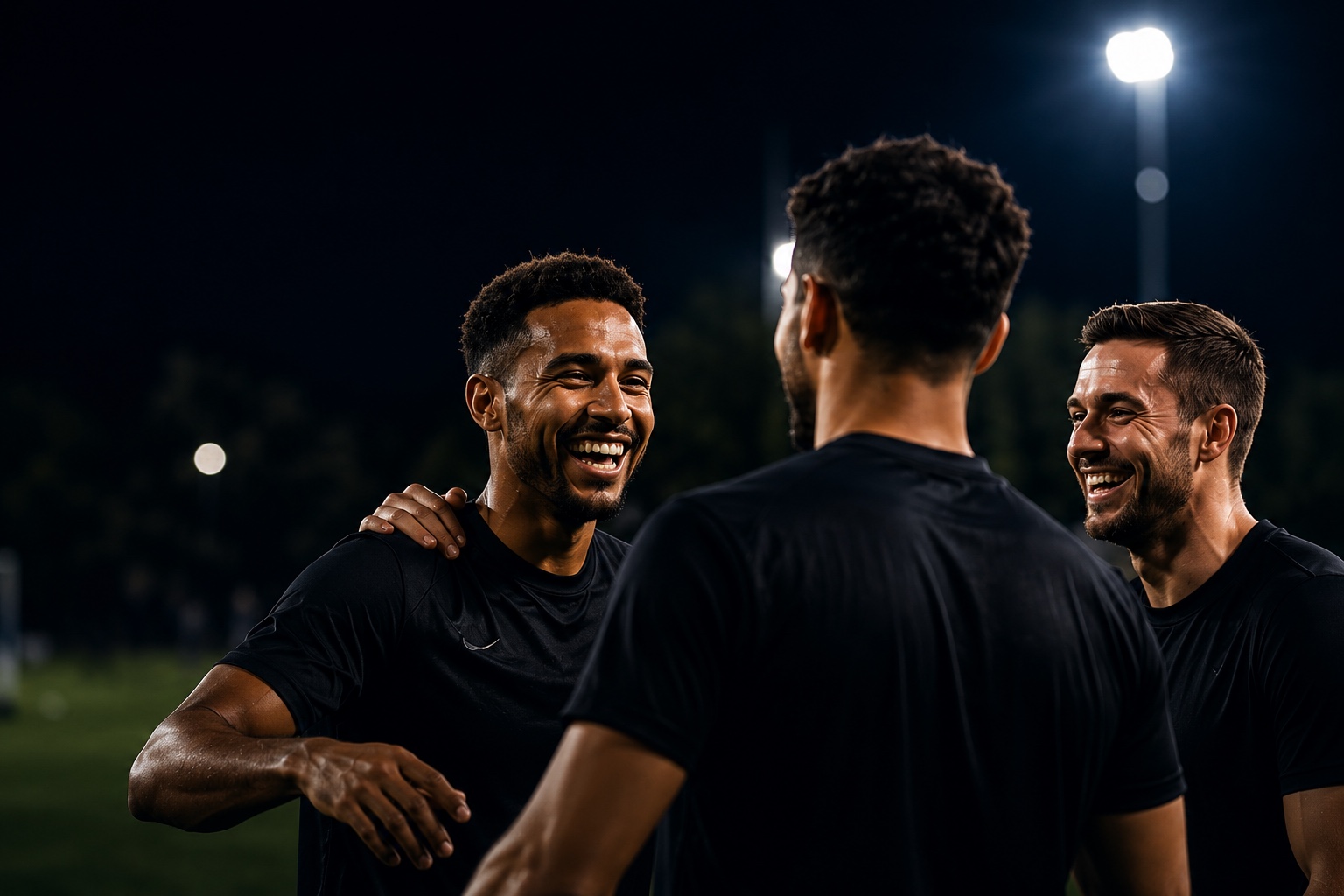 DNA Casual Football community players laughing after a match